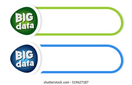 Vector button for your text and the words big data