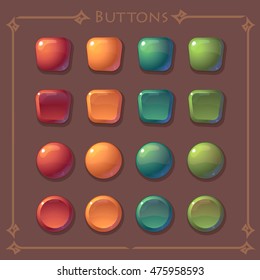 Vector buttons assets  for game or web design 
