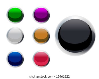 Vector Buttons with a Chrome metal rim