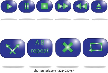 vector buttons commonly found in media players
