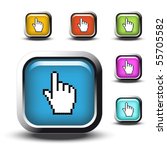 Vector buttons with cursor of hand