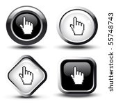 Vector buttons with cursor of hand