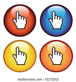 Vector buttons with cursor of hand