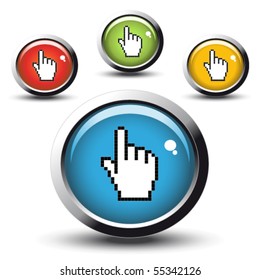 Vector buttons with cursor of hand