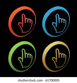 Vector buttons cursors of hand
