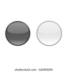 Vector buttons design elements. Colorful interface navigation buttons web icon element. Bright circle download site button. Modern collection template shape button abstract blank style.