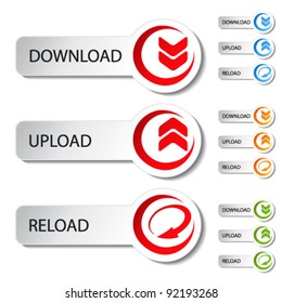Vector buttons - download, reload, upload