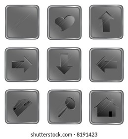 vector buttons in grey style