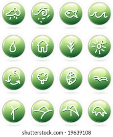 vector buttons with hand drawn icons