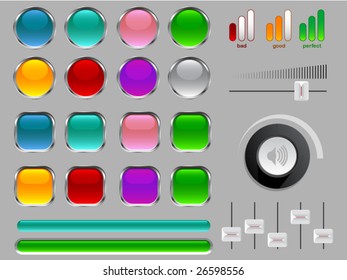 vector buttons and icons