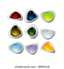 Vector buttons isolated on white background