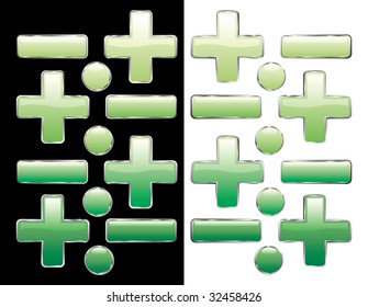 vector buttons on black and white