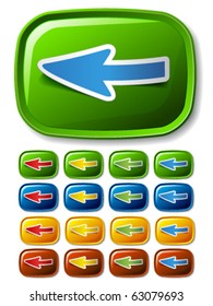 vector buttons with peeling arrow stickers
