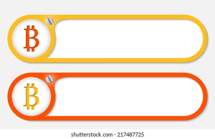 vector buttons with screw and bit coin symbol