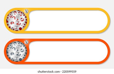vector buttons with screw and cogwheels
