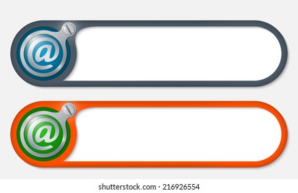vector buttons with screw and email symbol