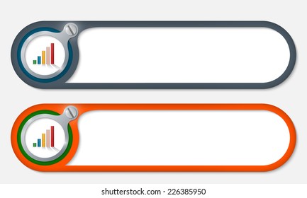 vector buttons with screw and graph