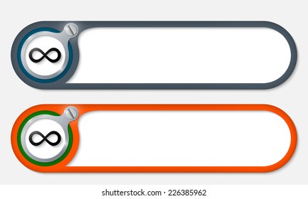 vector buttons with screw and infinity symbol