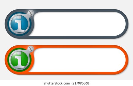 vector buttons with screw and info symbol