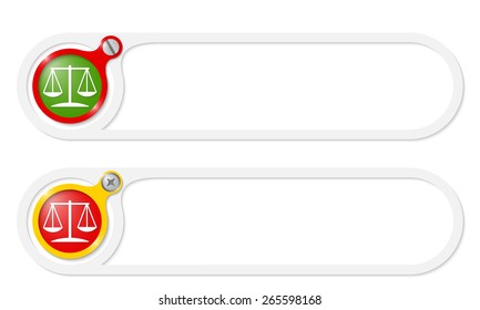 vector buttons with screw and law symbol
