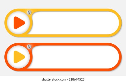 vector buttons with screw and play symbol