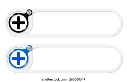 vector buttons with screw and plus symbol