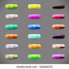 Big Set Cartoon Long Horizontal Buttons Stock Vector (Royalty Free ...