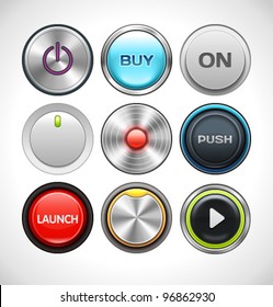 Vector Buttons Set for Web and Mobile