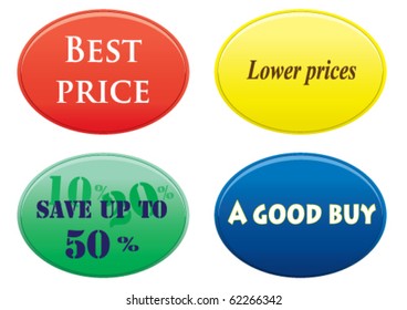 Vector buttons with the text of sales