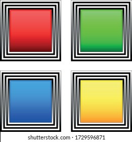 Vector buttons for web design. Four colors.