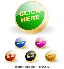 Vector buttons for web. Vector set.
