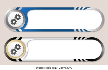 Vector buttons for your text and cogwheels