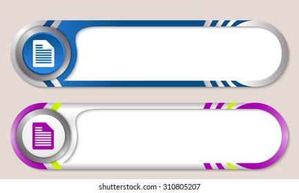 Vector buttons for your text and document icon