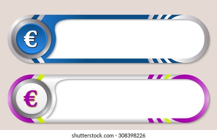 Vector buttons for your text and euro symbol