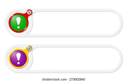 Vector buttons for your text and exclamation mark