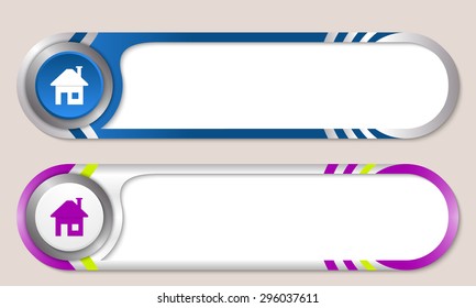 Vector buttons for your text and home symbol