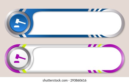 Vector buttons for your text and justice symbol