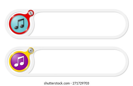 Vector buttons for your text and music icon