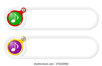 Vector buttons for your text and music icon