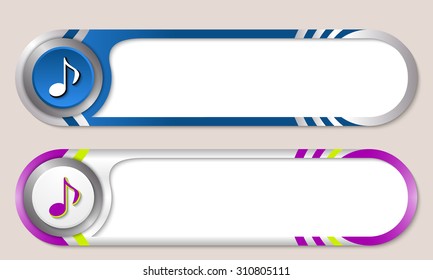 Vector buttons for your text and music symbol
