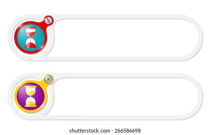 vector buttons for your text and sand glass