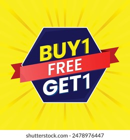 Vektorgrafik Kaufen 1 Erhalten Sie 1 Gratis Sale Banner
