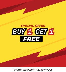 Vector buy one get one free shopping sale banner new design