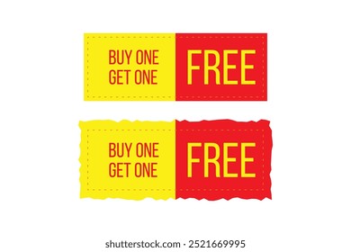 vector buy one get one free yellow and red sale banner
