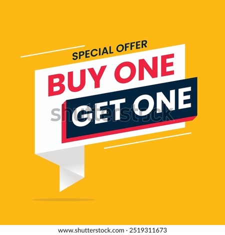 Vector Buy One Get One Free Red banner | DESIGN ELEMENT | Buy One Get One Free Tag | Vector | EPS