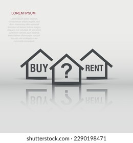 Vector buy or rent house icon in flat style. House sign illustration pictogram. Home business concept.
