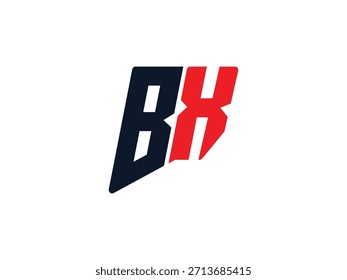 Logotipo de Vector BX, letra BX, diseño de logotipo de letra XB. Logotipo del monograma en mayúsculas de la letra XB inicial.