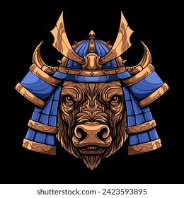 vector byson samurai helmt illustration apparel design