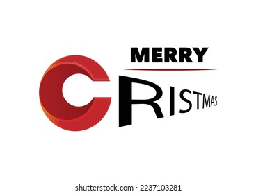 Vector  C Design for festival. Abstract emblem, designs concept element for Merry Christmas template.