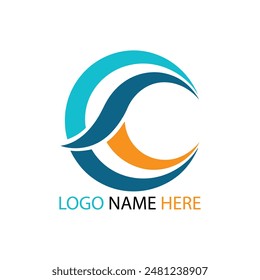vector C latter logo coloring art design